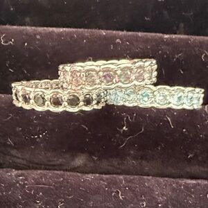 Dazzling Silver Women's Ring Trio